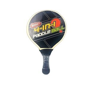 Wham-O 4-in-1 Paddle Ball Wooden Paddles Set of‎ 2 Black Orange Green